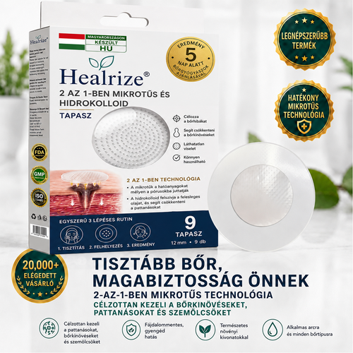 🎉🇭🇺 Healrize® 2 az 1-ben mikrotűs + hidrokolloid tapasz 💫 | Anyajegy, pattanás, lapos szemölcs és bőrkinövés ápolására | Ráncok, hegek és bőrhibák megjelenésének javítására | Láthatatlan tapasz arcra és testre