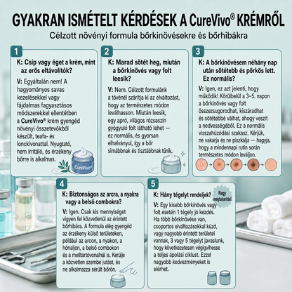 CureVivo® 7 napos bőrkinövés- és folteltávolító krém (fájdalommentes formula – hegek nélkül) 🌹