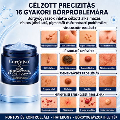 CureVivo® 7 napos bőrkinövés- és folteltávolító krém (fájdalommentes formula – hegek nélkül) 🌹