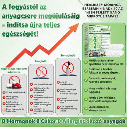 🇭🇺Hivatalos Webáruház | 🥠Healrize® Moringa–Berberin és NAD+ 10 az 1-ben Fejlett Nano Mikrotűs Tapasz  🍟 Napi egy alkalmazás · Látható változások akár 7 napon belül