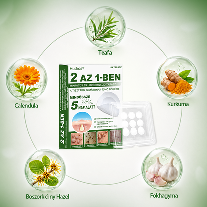 🌞Hudros® 2-az-1-ben Mikrotű & Hidrokoloid Tapasz 🇭🇺|👍Kiemelkedő Anyajegyek, Pattanások, Lapos Szemölcsök & Bőrkinövések Eltávolítója | Ráncok, Hegek & Bőrhibák Javítása | Láthatatlan Csillag Pattanástapasz Arcra & Testre | 144 db