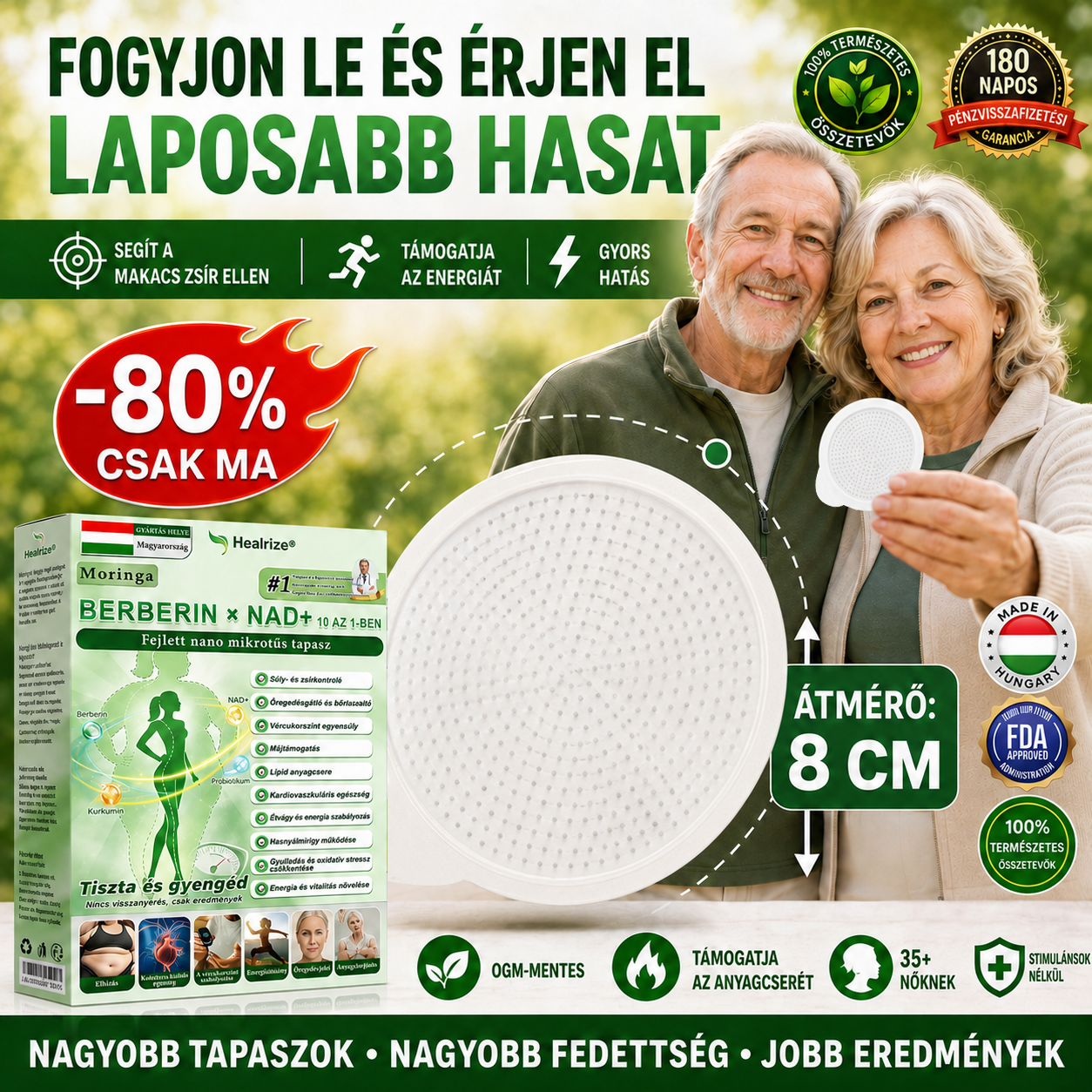 🇭🇺Hivatalos Webáruház | 🏆 𝑯𝒆𝒂𝒍𝒓𝒊𝒛𝒆®  Moringa–Berberin és NAD+ 10 az 1-ben Fejlett Nano Mikrotűs Tapasz  🔬 Napi egy alkalmazás · Látható változások akár 7 napon belül