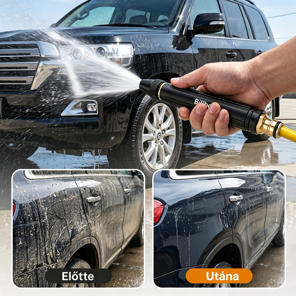 🔥 AKCIÓ: Csak 2490 Ft darabonként! 💦 Billhol® 💪Magasnyomású pisztoly – Ideális autómosáshoz és kerti locsoláshoz. 🚿🚗