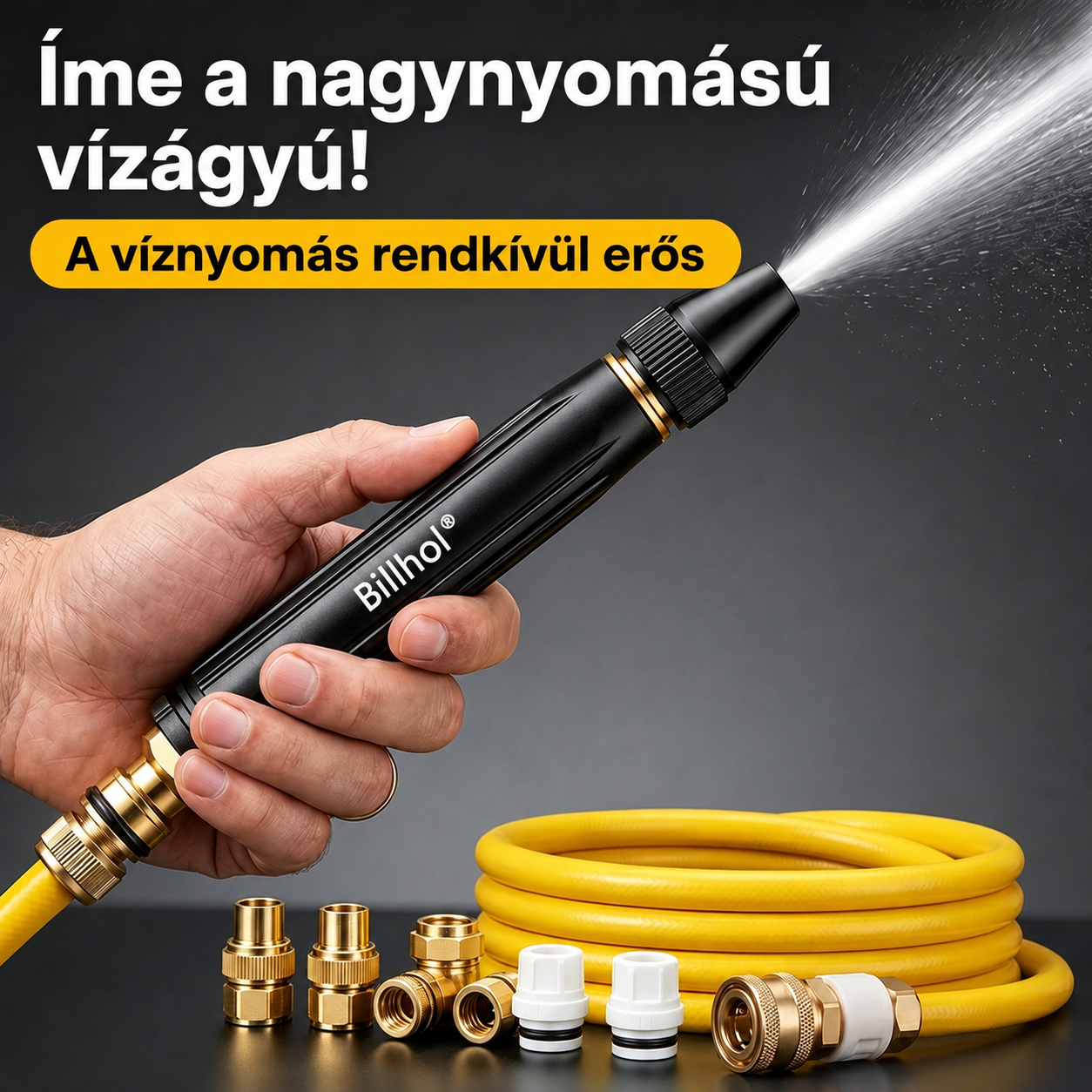 🔥 AKCIÓ: Csak 2490 Ft darabonként! 💦 Billhol® 💪Magasnyomású pisztoly – Ideális autómosáshoz és kerti locsoláshoz. 🚿🚗